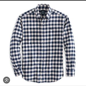 Fish Hippie 100% Cotton Flannel Shirt Blue/White Check Size XL NWOT